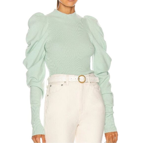 JOHNATHAN SIMKHAI Drea Drape Sleeve Sweater Size Medium - Picture 1 of 9